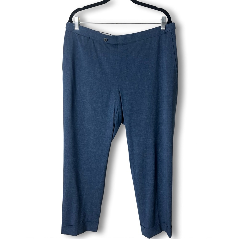 ISAIA Napoli - Men’s Comfort Project Blue Wool Silk Linen Trousers Italian - 52R